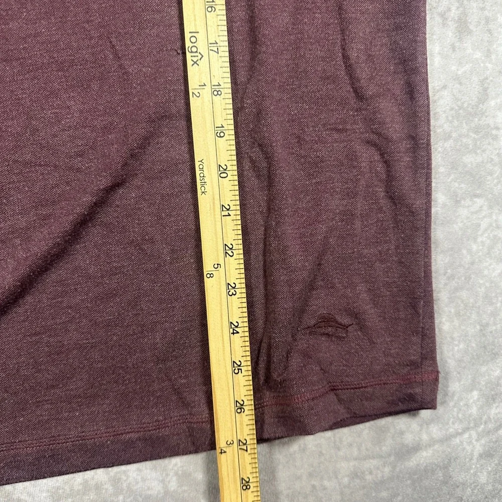 Tommy Bahama Men L Burgundy Heathered Quarter Zip Pullover Sweater Large 1/4 Zip